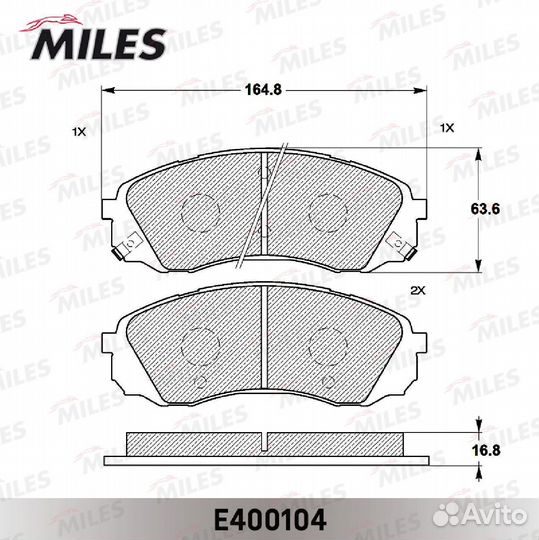 Колодки тормозные дисковые miles 1872653709