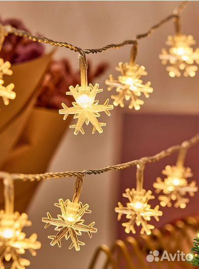 Гирлянда снежинки новая