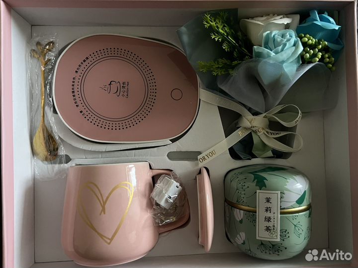 Подарочный набор: чашка с подогревом, чай