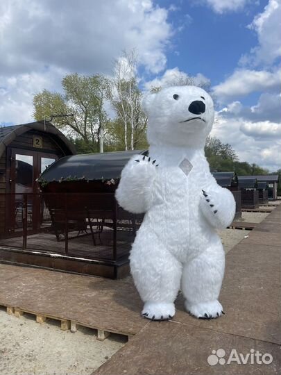 Костюм белого мишки надувной 2.6 м