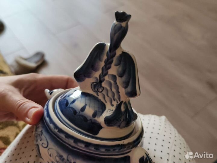 Гжель сахарница птица-феникс