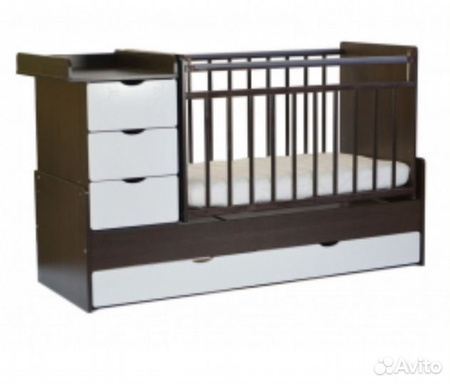 Детская кроватка трансформер с маятником