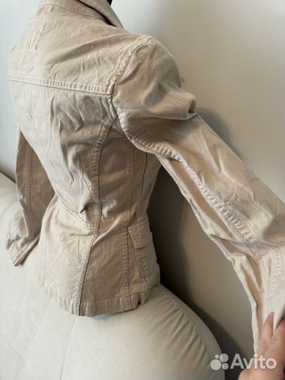 Пиджак джинсовый xx by mex бежевый винтаж S