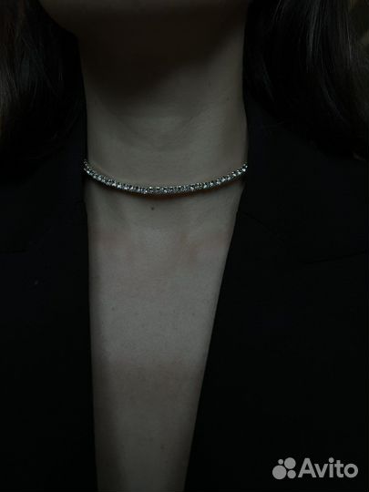 Колье чокер со стразами