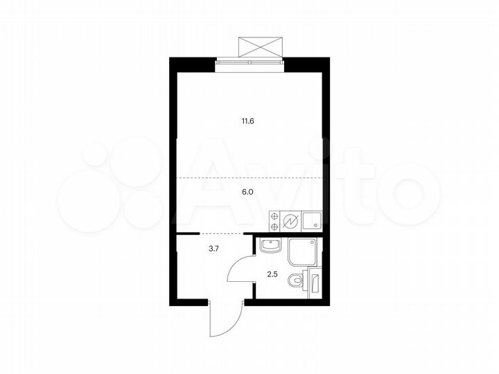 Квартира-студия, 23,8 м², 27/33 эт.