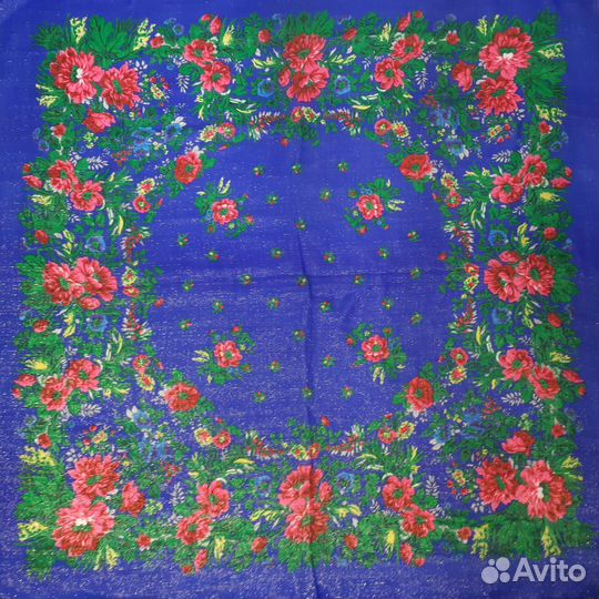 Платок с люрексом Японский. Винтажный. 132х132