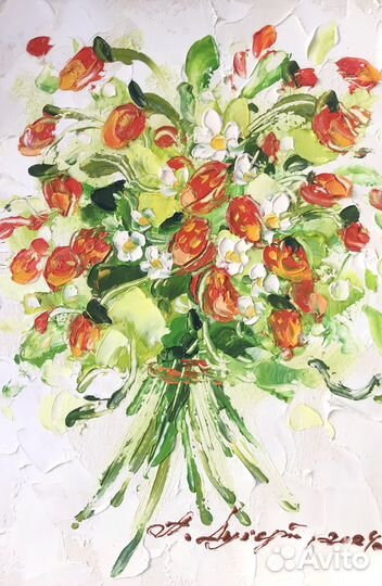 Картины Весенние цветы масло много работ