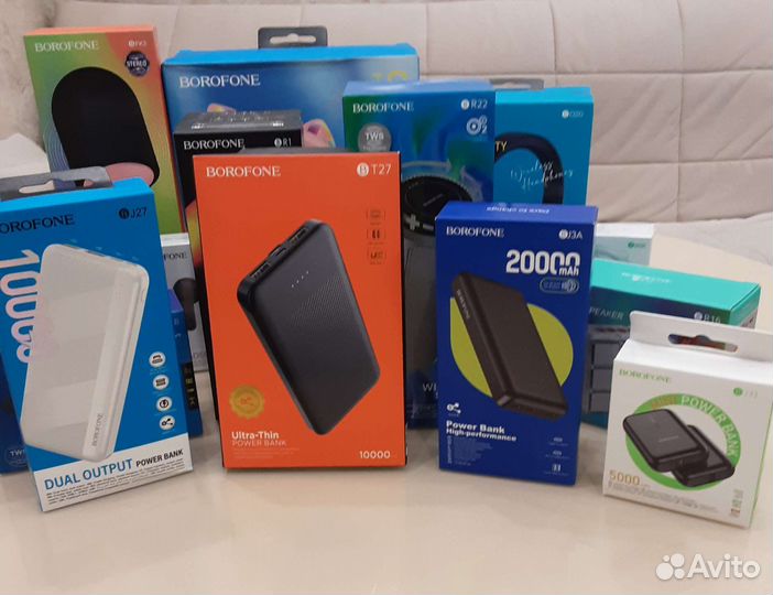 Беспроводные наушники, колонки, PowerBank Borofon