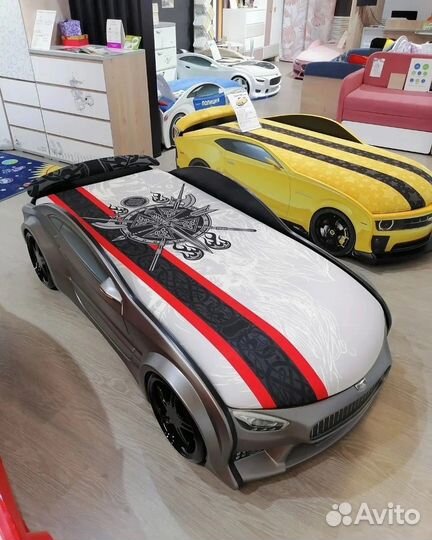 Детская кровать машина Графит