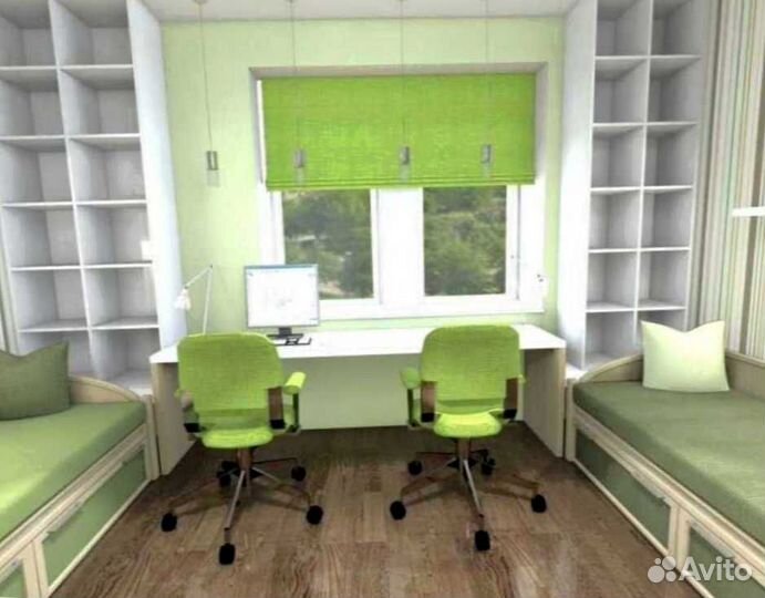 Рабочая зона в углу у окна