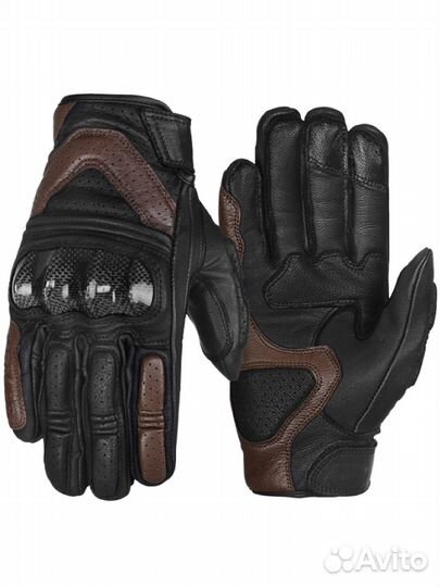 Мотоперчатки кожаные перфорация