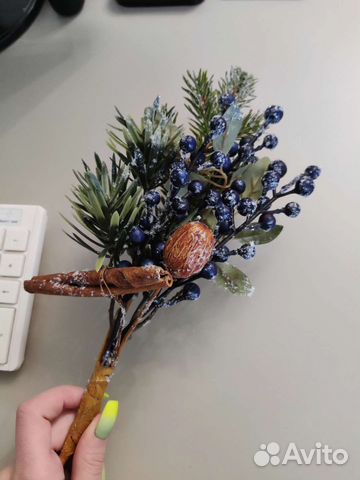 Новогодняя веточка с корицей. Украшение для дома