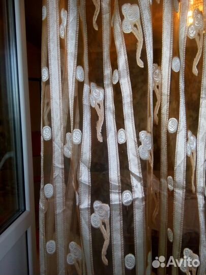 Готовая штора органза, состояние новое