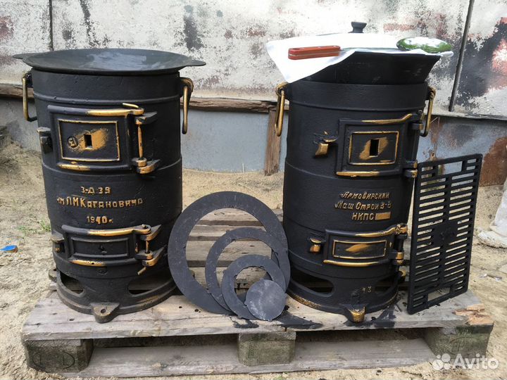 Печь отопительная, Печь под казан чугунная