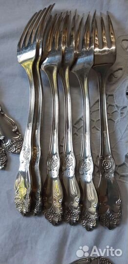 Вилки, ложки, ножи серебряная роза