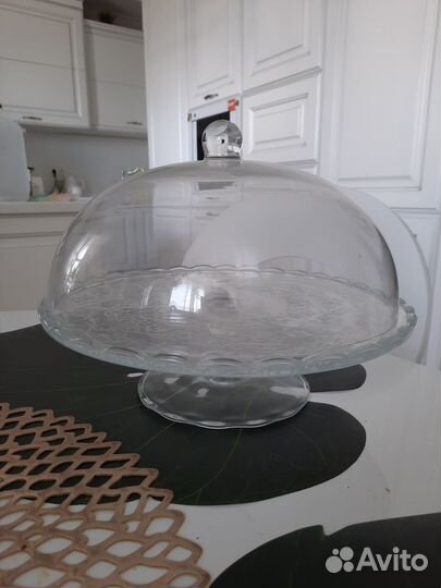 Подставка для торта с крышкой. Стекло