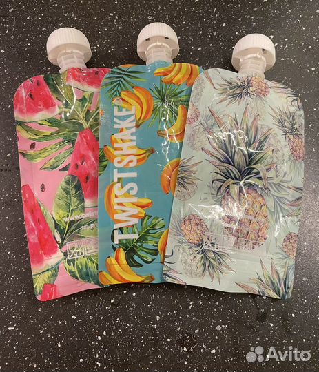 Набор (3 шт.) многоразовых пакетов (паучи)