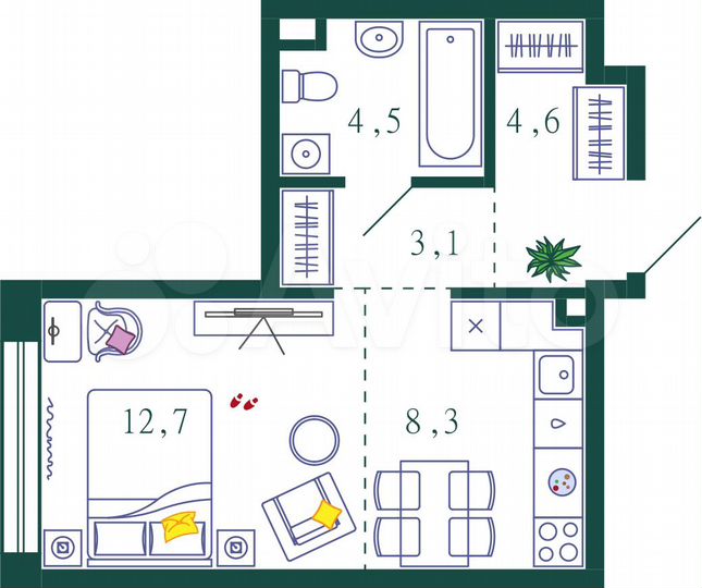 3-к. квартира, 114,9 м², 5/28 эт.