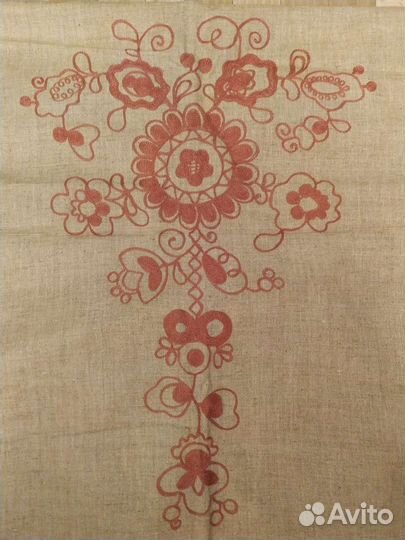 Подзор ткань лён старинный СССР