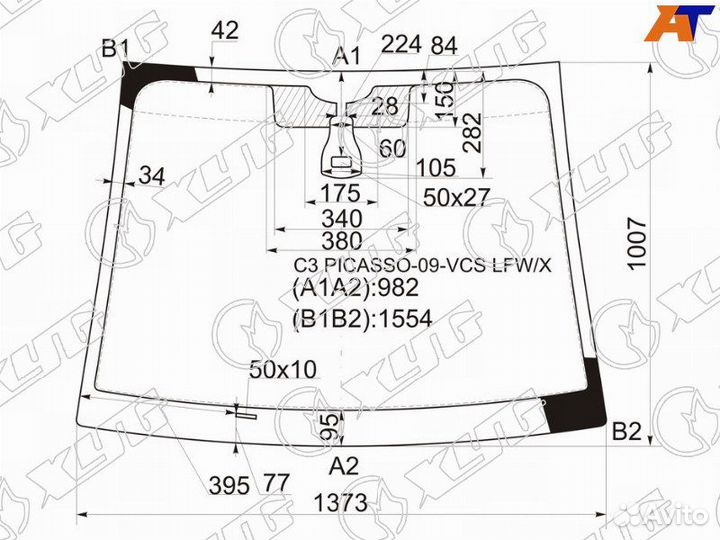 Лобовое стекло на Citroen C3 Picasso 09-17г