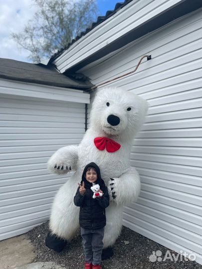 Белый мишка поздравление Ростовая кукла