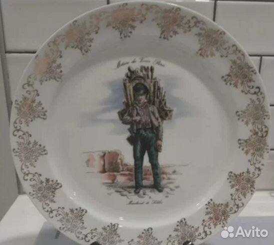 Фарфоровая тарелка лимож limoge С подставкой