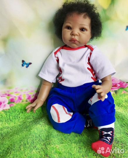 Темнокожий малыш, кукла реборн