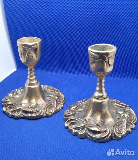 Антикварные парные подсвечники