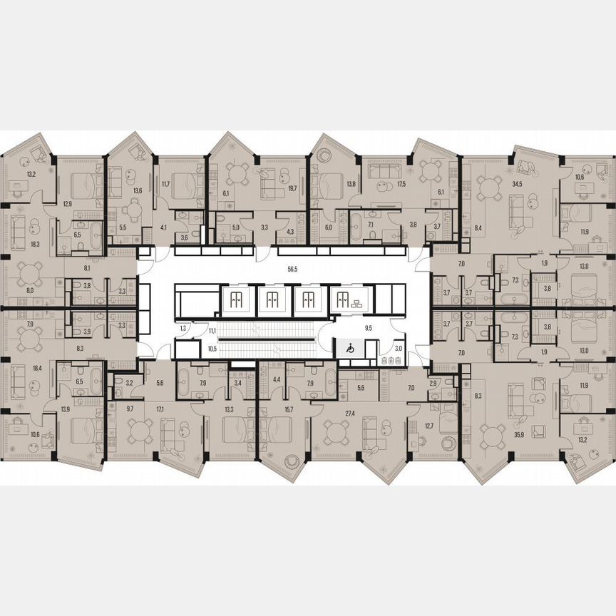 3-к. квартира, 83,6 м², 31/39 эт.
