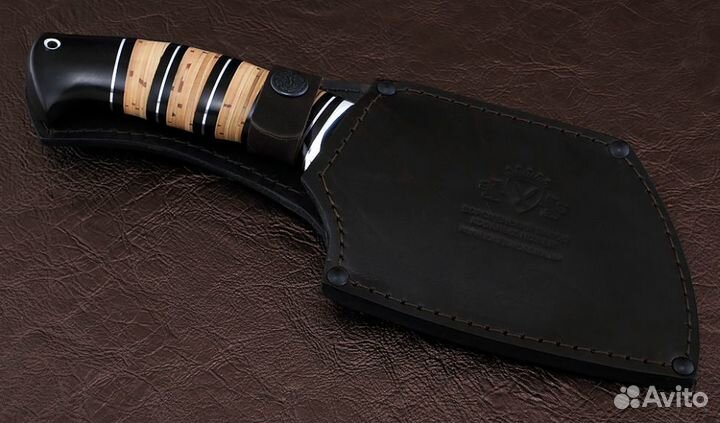 Тяпка №8 сталь Х12мф, рукоять береста черный граб