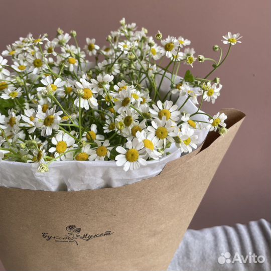 Букет цветов «Прямо с поля» (матрикария)