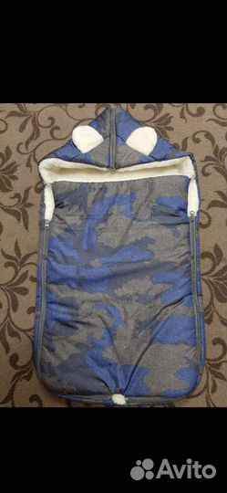 Зимний конверт в коляску на овчине