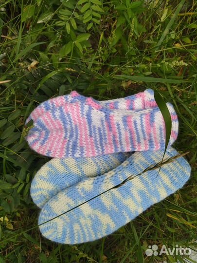 Вязаные следки домашние
