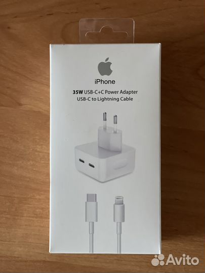 Адаптер питания + шнур 35W на iPhon, 2 USB-C
