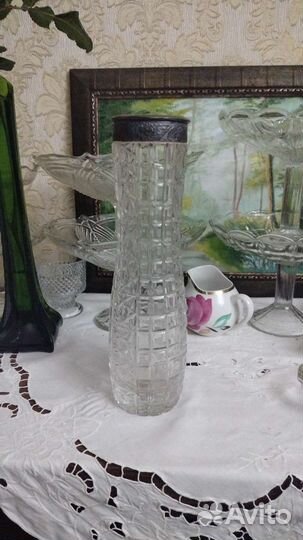 Ваза хрустальная с серебром