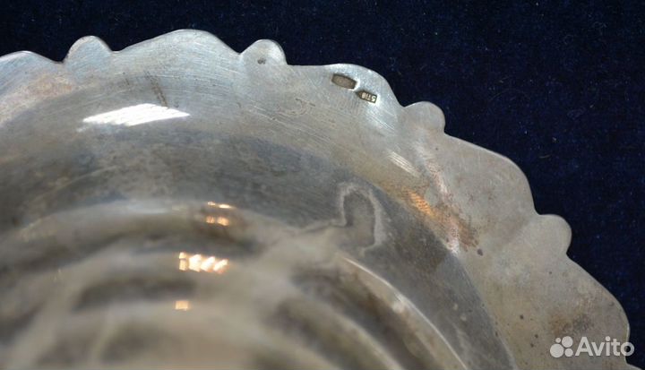 Серебряная вазочка 875 пр. звезда. (вес 155.3 гр )