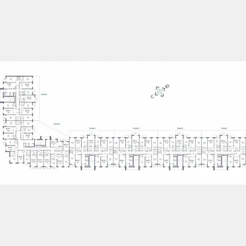 1-к. квартира, 43 м², 10/16 эт.