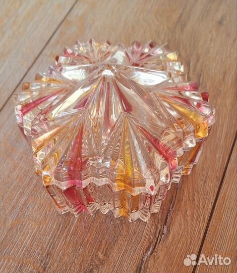 Сахарница цветное стекло СССР