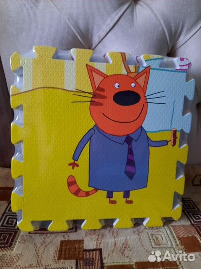 Развивающий коврик пазл Три кота