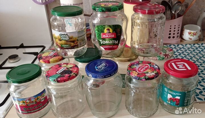 Банка стеклянная 1.5 л,1.0л.,0,8 л,0.5 л