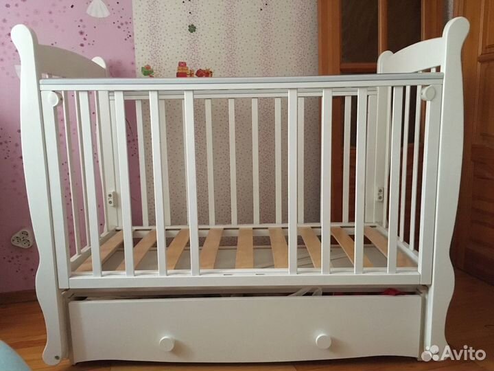 Кроватка детская Можга Елисей белая