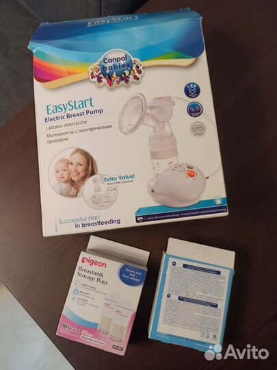 Молокоотсос EasyStart + пакеты для хранения молока