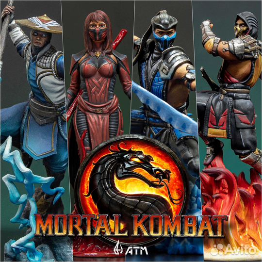 Mortal Kombat фигурки металл Скарлет Скорпион Саб