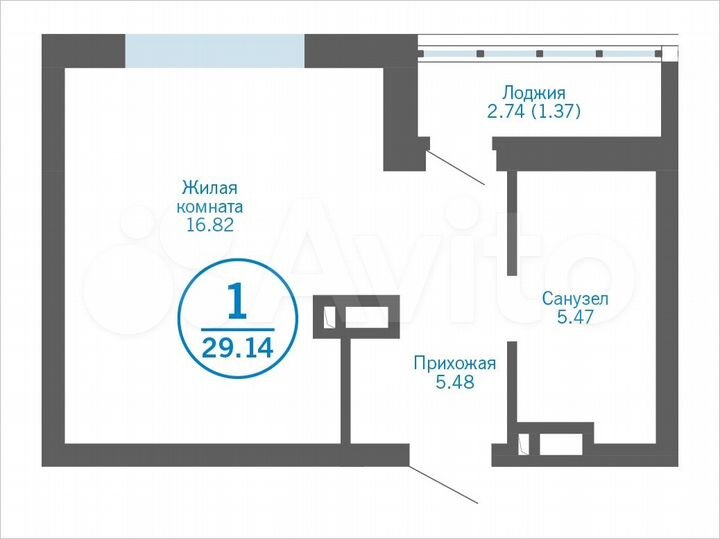 Квартира-студия, 29,1 м², 8/17 эт.