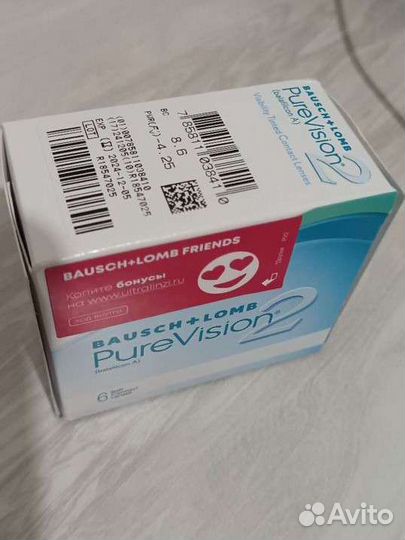 Линзы контактные Pure vision упаковка