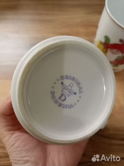 Две рождественские кружки из богемского фарфора