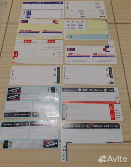 Наклейки для видеокассет