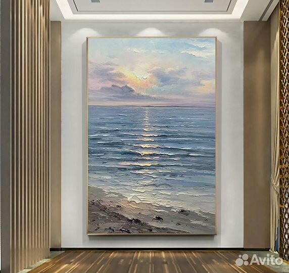 Картина маслом берег моря детальная проработка