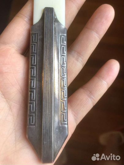 Нож для бумаги. Кость,серебро