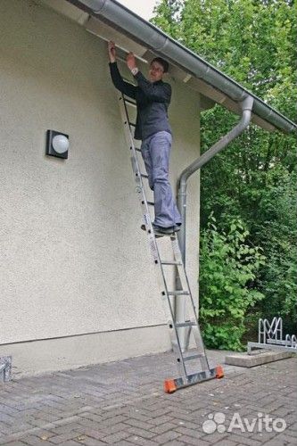 Лестница-трансформер krause monto trimatic 2х6 шарнирная, двухсекционная 129901